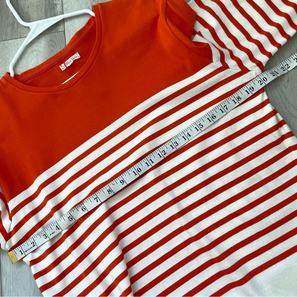 Orlebar Brown Striped Colorblock Long Sleeve Sweater Orange Cream (large) preppy - Picture 5 of 6